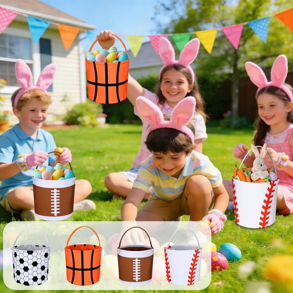 Holiday Portable Storage Bucket, Candy Snack Container for Easter, Versatile Organizer for Party Favors, Toy Storage, 10 Inch