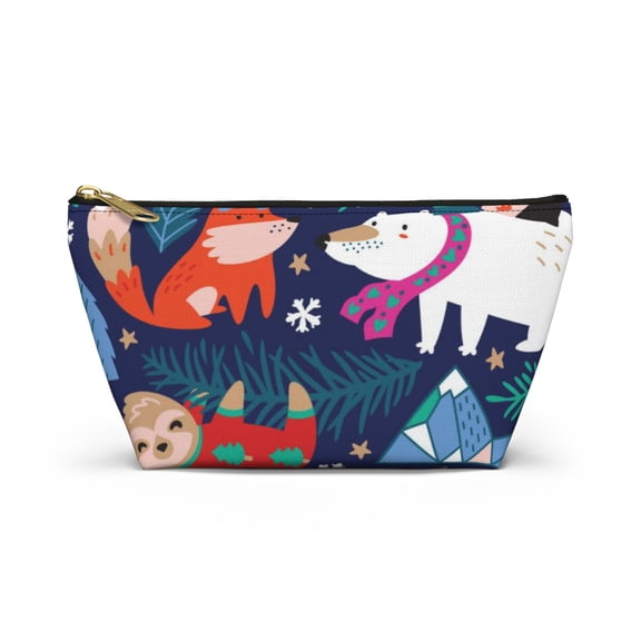 Holiday Pouch Fox Sloth Makeup Bag Polar Bear Cosmetic Bag Holiday Gift