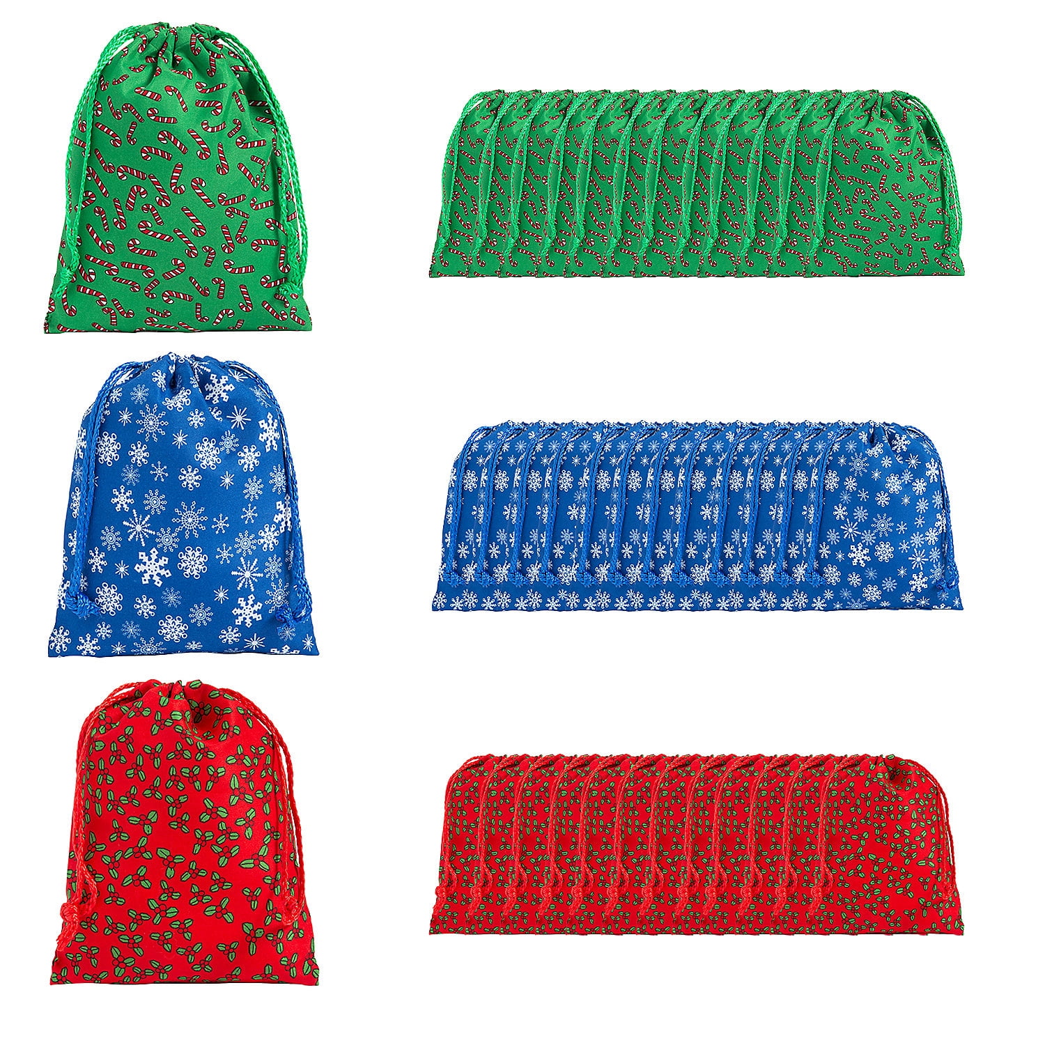 Holiday Print Drawstring Bags - Apparel Accessories - 36 Pieces ...