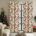 thumbnail image 1 of Holiday Printed Christmas Curtains with Grommet Top Blackout Window Panel for Living Room 53x84 Inch Red and White, 1 of 7