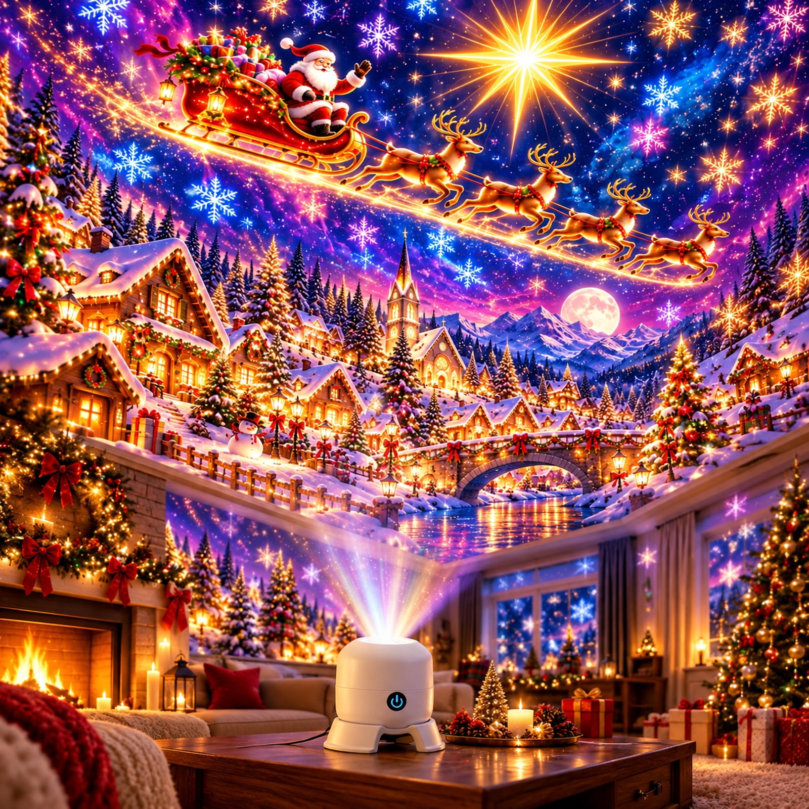 Rojection Formula Holiday Projection Night Light, Christmas Themed Projection Lamp for ...