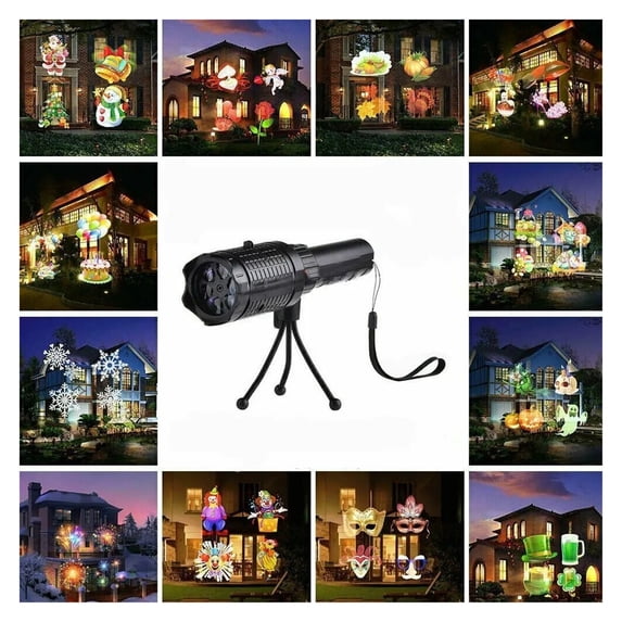 Holiday Projector Light, LED Halloween Christmas Project Lights Indoor Outdoor Festival Party With 12 Cards Film Pattern Flashlight USB Lamp Children
--------
,Make Atmosphere More Romantic