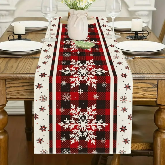 Holiday Rectangular Tablecloth - Durable Snowflake Pattern for Restaurant/Home (Dustproof & Heat-Resistant)