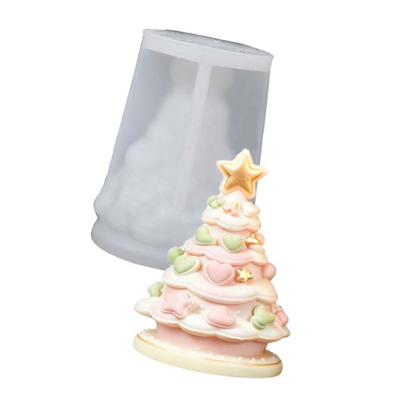 Holiday Resin Casting Mold, Christmas Tree Silicone Decor Supply for Seasonal Tabletop Maker Display Projects