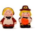 thumbnail image 1 of Holiday Salt and Pepper Shakers, Pilgrim Couple Holiday Ceramic Set, Thanksgiving Decor, Barclay?s Buys, 1 of 7