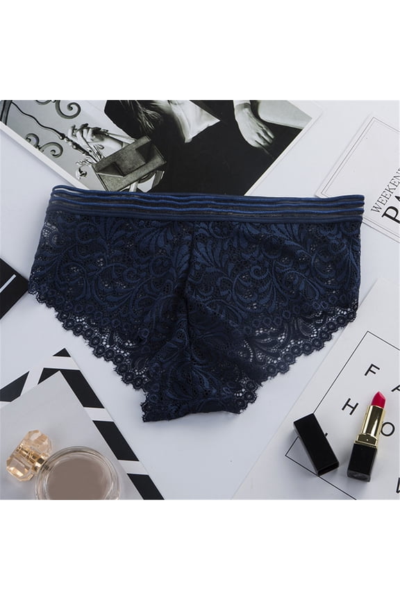 Azrian Lace Trim Seamless Hipster Underwear - Womens Lady Sexy-Lace Briefs Low Waist Knickers Thongs Panties Underwear Breathable Cotton Women's Underwear
