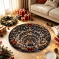 thumbnail image 1 of Holiday Saving BUTASY Christmas 3D Optical Illusion Rug, Round Decorative Area Carpet for Holiday Entryway Bedroom Living Room Non-Slip Washable Christmas Decor Doormat, 1 of 6