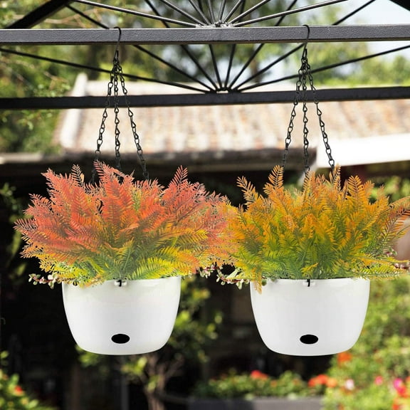 Holiday Saving Latrodar Artificial Fall Plants Home Garden Decoration Waterproof ulation Green Plants As show 15.2x1.6 Inch