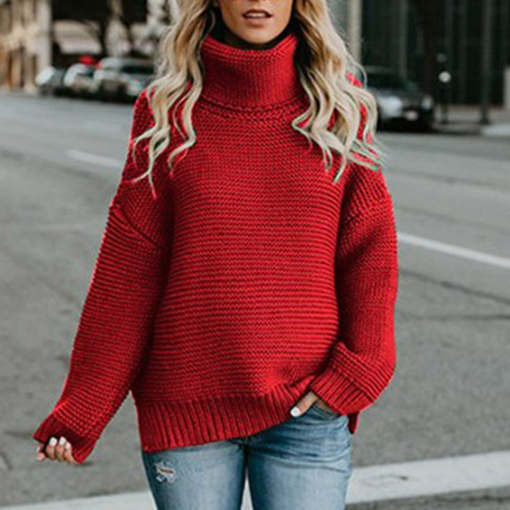 RYDCOT Chunky Ribbed Turtleneck Sweater for Winter - Women's