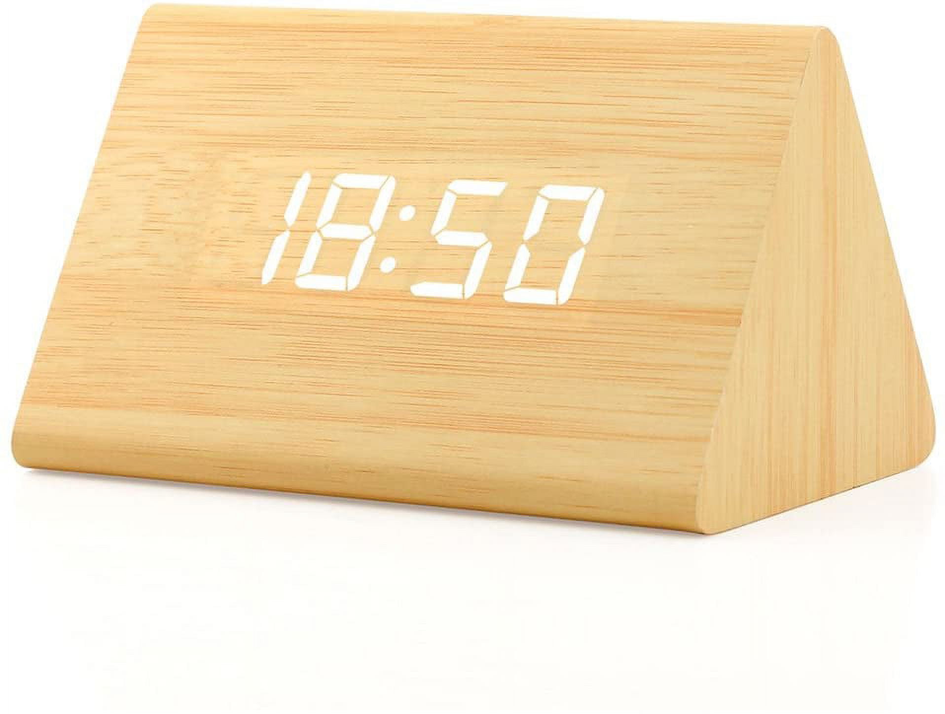 Holiday Savings 2023! Digital Alarm Clock with Wooden Electronic LED