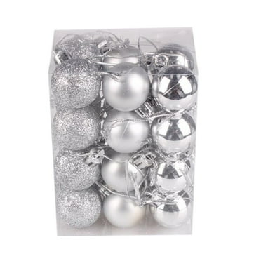 Holiday Savings 2024! Feltree Christmas Baubles Balls Xmas Tree Balls Christmas Decoration Party Ornaments Christmas Tree Balls 24 Piece Set Silver