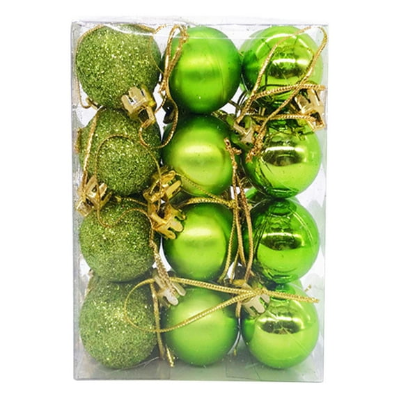 24Pcs Christmas Ornaments Christmas Ball Green 30mm/1.18", Christmas Tree Ornaments Balls for Xmas Christmas Tree Decorations Shatterproof Christmas Balls for Holiday Wedding