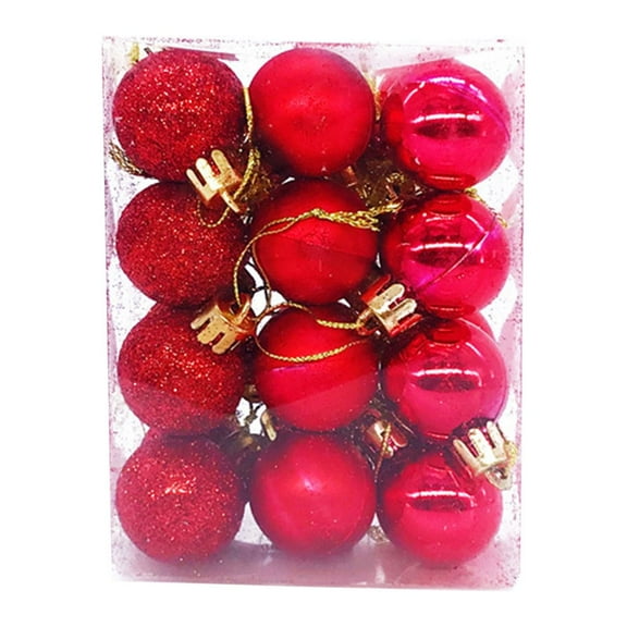 24Pcs Christmas Ornaments Christmas Ball Red 30mm/1.18", Christmas Tree Ornaments Balls for Xmas Christmas Tree Decorations Shatterproof Christmas Balls for Holiday Wedding Party
