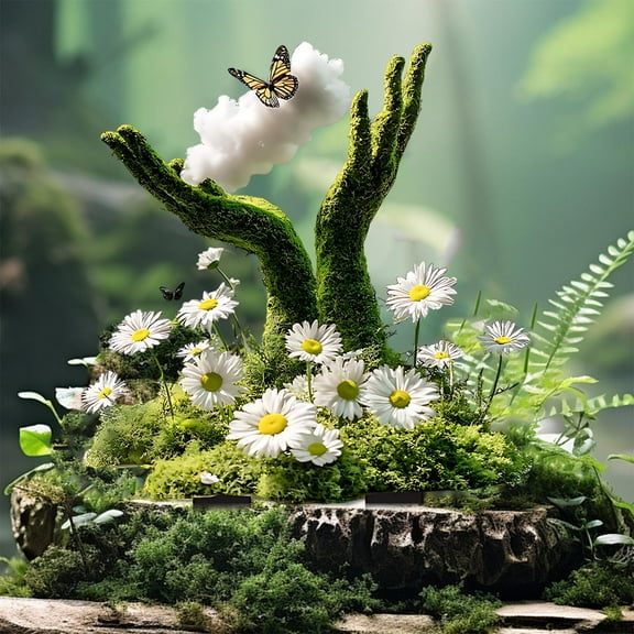 Holiday Savings ASXITE Home Decorations,Fall/Winter Indoor Decorations,Acrylic Potted Plants And Courtyard Decorative Floor Tiles