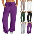 thumbnail image 1 of Summer Savings AKAFMK Plus Size Womens Casual Sweatpants,Women Sweatpants Baggy Loose Mid Rise Fleece Workout Active Long Jogger Sweat Pants with Pockets White XL, 1 of 5