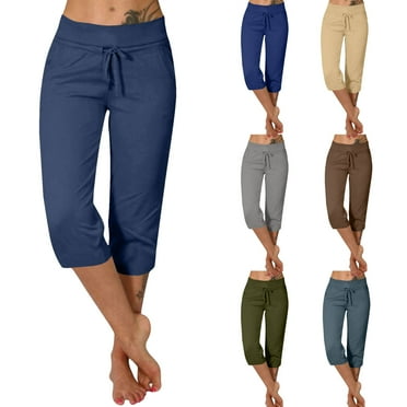 Summer Savings AKAFMK Plus Size Womens Casual Sweatpants,Women's Yoga Pants Loose Soft Drawstring Workout Sweatpants Outdoor Athletic Causal Pants with Pockets