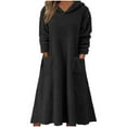 thumbnail image 1 of Holiday AKAFMK Fleece Nightgowns for Women Long Sleeve Comfort Solid Color Hooded Dress Thick and Plush Warm Home Dress Warm Soft Nightwaer Loungewear Pajama Dress, 1 of 5