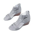 thumbnail image 1 of Kukoosong Comfy Women Sandals Summer New Sandals High Wedge Heel Wedge Buckle Sandals Wedge Sandals Gray 41, 1 of 5