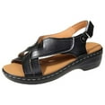 thumbnail image 1 of Kukoosong Flat Sandals for Women Orthopedic Sandals Heightening Shoes Hollowed Out Flat Heels Peep-toe Casual Shoes Sandals Women Black 37, 1 of 1