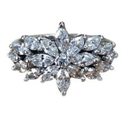 Holiday Savings Deals! Kukoosong Mothers Day Gifts Fashion Diamond Fashion Creative Square Diamond Ring Jewelry Rings for Women Silver