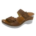 thumbnail image 1 of Kukoosong Sandals Women Summer Retro Casual Flowers High-heeled Flat-bottomed Wedge Sandals for Women Brown 38, 1 of 7