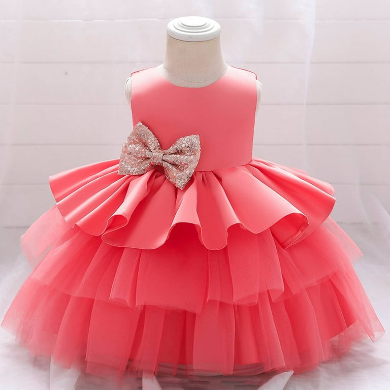 Holiday Savings Deals! Kukoosong Toddler Baby Girls Dress Net Yarn  Embroidery Rhinestone Bowknot Birthday Party Gown Long Dresses Headband  Suit
