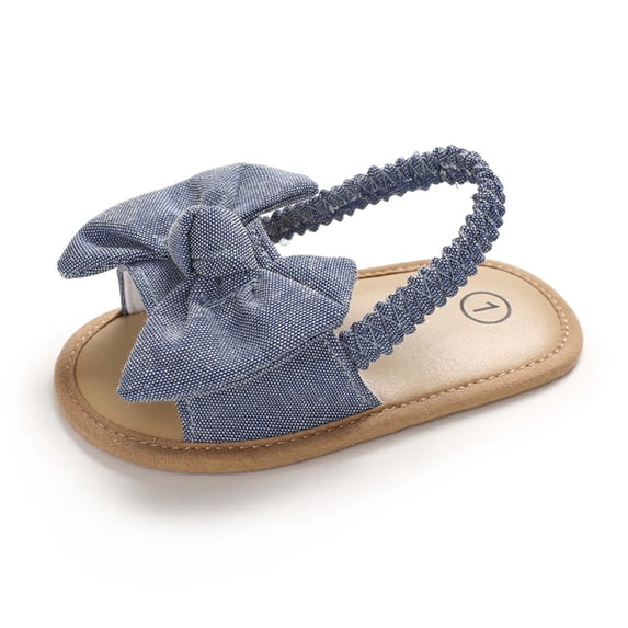 Kukoosong Toddler Sandals Baby Girls Bow Knot Sandals Cute Summer Flat Princess Shoes Infant First Walkers Gray 11