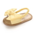 thumbnail image 1 of Kukoosong Toddler Sandals Baby Girls Bow Knot Sandals Cute Summer Flat Princess Shoes Infant First Walkers Yellow 11, 1 of 7
