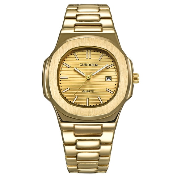Kukoosong Watch for Men Stainless Steel Luxury Men Fashion Nautilus Analog Sport Quartz Men's Wrist Watches Gold