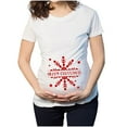 thumbnail image 1 of Kukoosong Women's Short Sleeve Maternity T Shirt Clothes for Women Christmas T-Shirt Elk Snowman Cartoon Print Maternity Clothing Short Sleeve Top Pregnancy T-Shirt Red L, 1 of 4