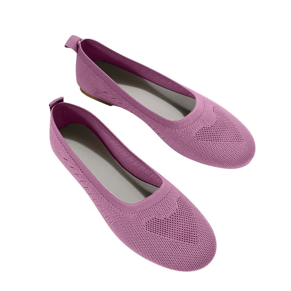 Kukoosong Womens Comfort Shoes Women Mesh Surface Casual Shoes Shallow Mouth Easy To Wear Off Flat Shoes Comfortable Sandals Flat Shoes Women Purple 38
