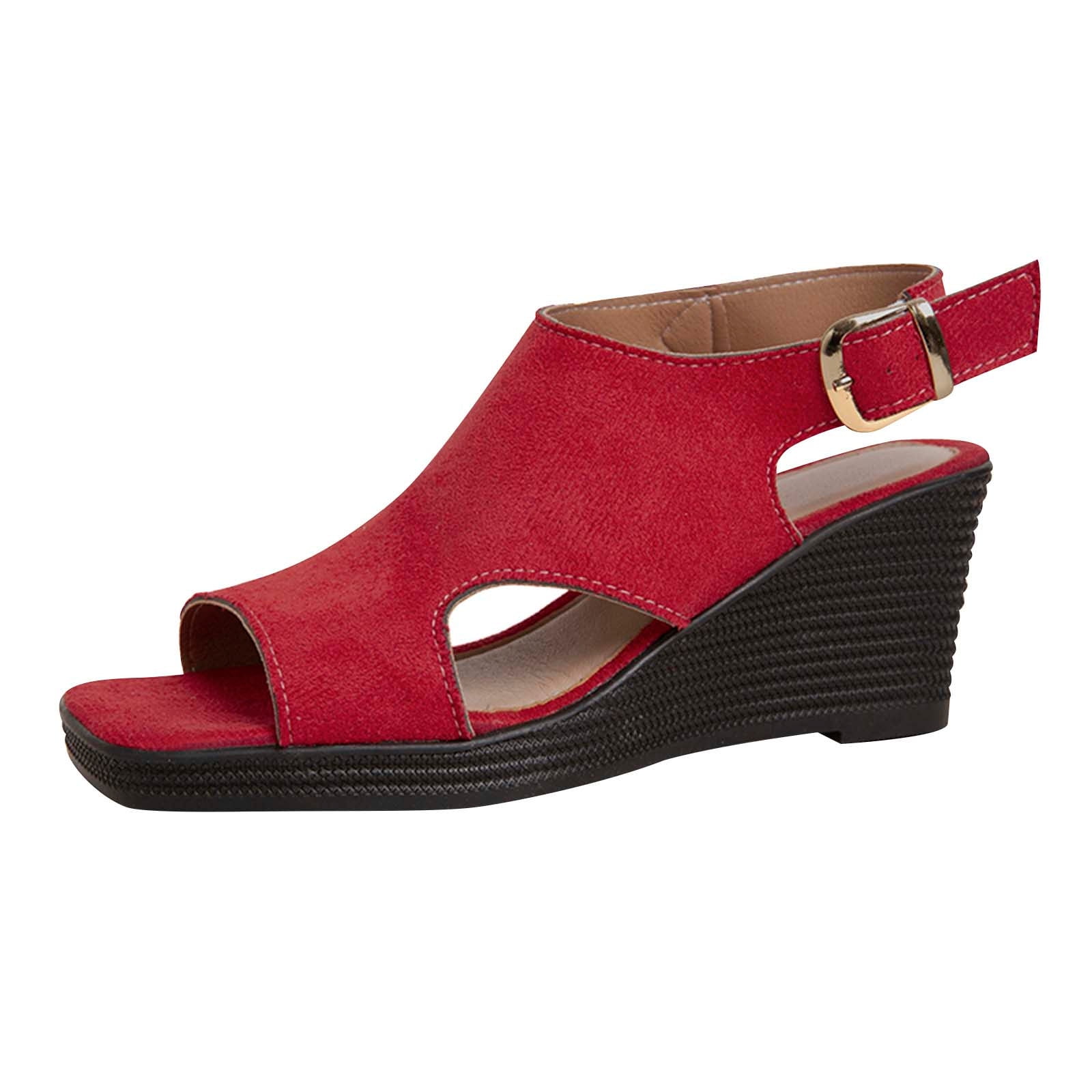 Red store bottom wedges