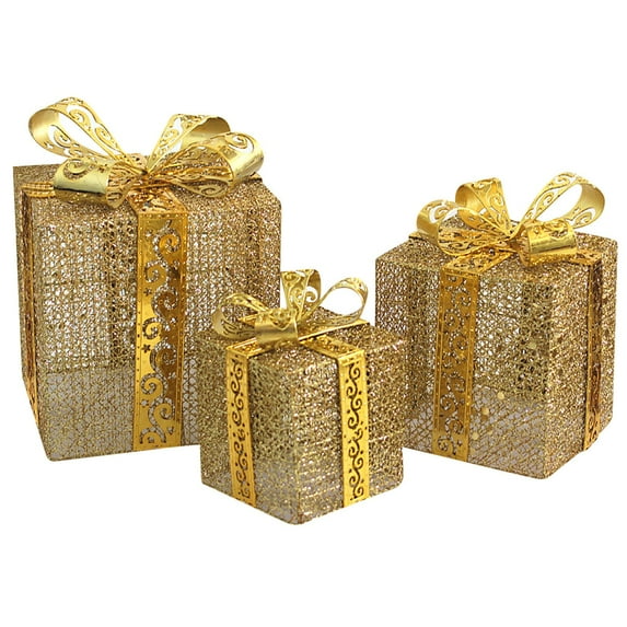 Holiday Savings FAMTKT Christmas Gift Boxes Christmas Decorations 3PCS Christmas Decorate Gift Boxes Christmas Party Home Decorations Holiday Party Yard Decorations Gift Box on Clearance