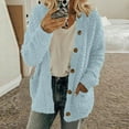 thumbnail image 1 of Horkkom Winter Coats for Women Fleece Open Front Button Fleece Cardigan Sweaters Winter Solid Fuzzy Jacket with Pockets, Gifts for Women, 1 of 6