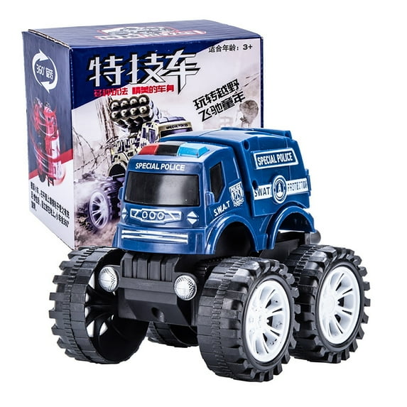 Holiday Savings! JOGZMZ Toys, Printing Frictional Toy Car Children Shock Absorbing Off-Road Vehicle Toys 360° Rotating Drift Stunt-Country Toy Car