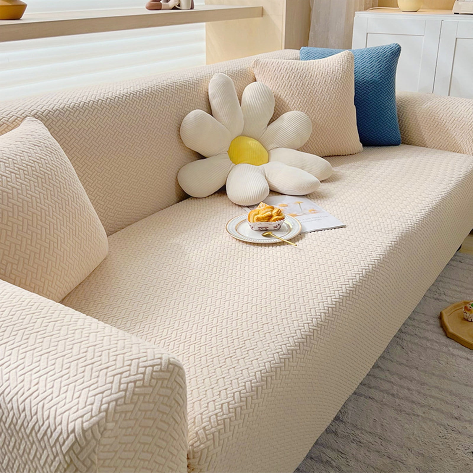 Sofa Cover Stretch Sofa Cover, Sofa Fabric Furniture Cover, High Stretch Sofa Cover Pet Dog Friendly Non-slip, Oversized Elastic Furniture Cover,Knitted Fabric, Staron Sofa Cover