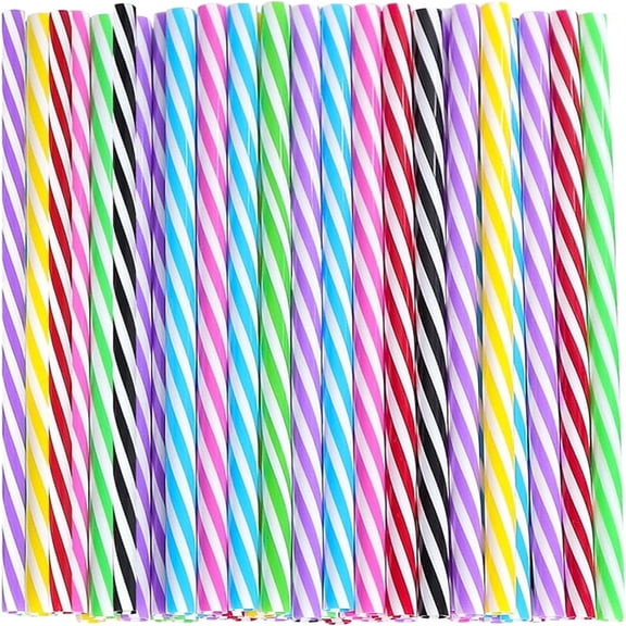 Staron 100PCS Plastic Drinking Straws, 9.8 Inches Colorful Extra Long Flexible Plastic Straws Bend Party Disposable Drinking Straws, Drinking Straws Plastic Colored Flexible