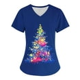 thumbnail image 1 of Holiday Savings! Titcea Christmas Scrub Tops Women Christmas Print Short Sleeved V Neck Scrub Tops with Pockets Lightweight Stretchy Scrub Shirts, 1 of 2