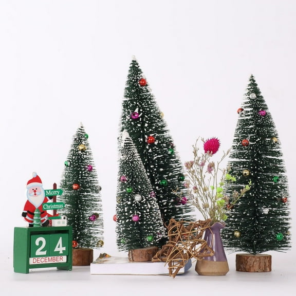 kladzum Christmas Tree Christmas Decorations Flocking Beads Mini Christmas Tree Christmas Ornament Desktop Small Christmas Tree