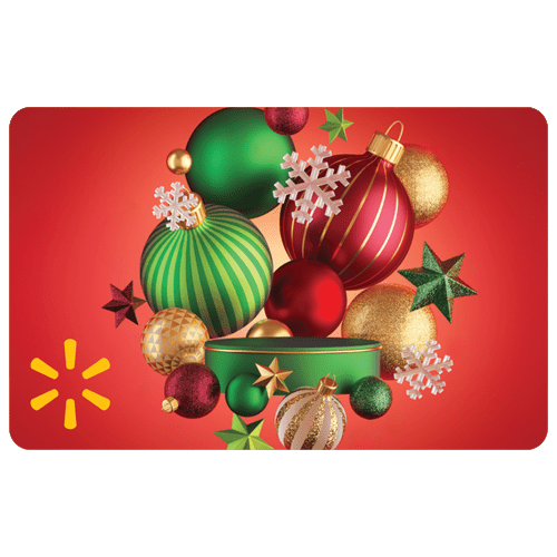 Holiday Scarlet Baubles Walmart Gift Card