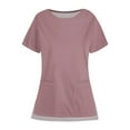 thumbnail image 1 of Holiday Scrubs Tops for Women Scrub Top Fall Scrub Tops Women Thanksgiving Scrub with Pockets Pink Size 4XL, 1 of 3