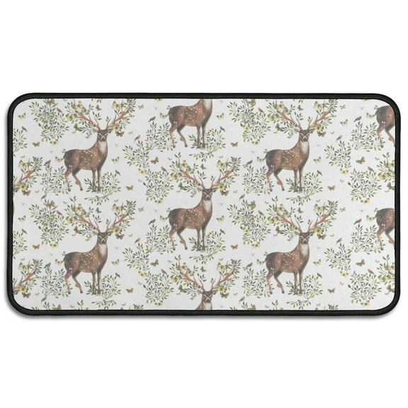 Holiday Season Doormat 17x30 Inch, Merry Christmas Welcome Mat - Non-Slip Rubber Backing for Front Door, Washable Entryway Rug for Porch