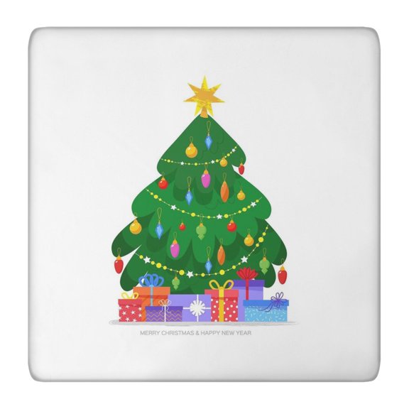 Holiday Season Stretch Tablecloth in Vibrant Christmas Print, 36x36 Inch Square, Fabric Lies Flat Without Wrinkles, Suitable for Dining Table and Buffet Setup