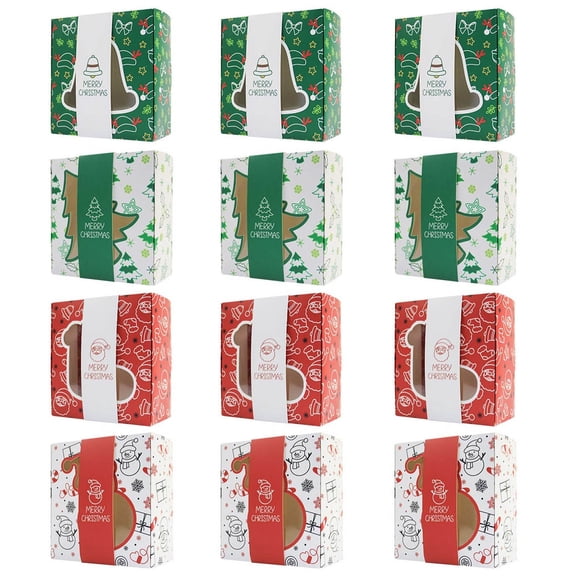 Holiday Seasonal Paper Candy Containers Quick Fold Design Candy Box Holder for Festival Decorations and Treat Storage
