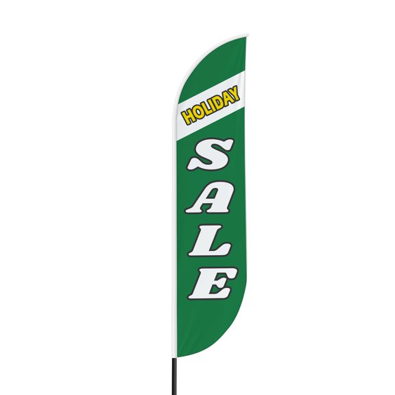 Holiday Sele Sign feather flag for Outdoor by Mavis Print | 11.5 FEET Long Polyester Outdoor Banner Flag for Easy Hang | HD Print Swooper Flag Only for Business Sele Advertising | Made in USA