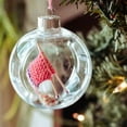thumbnail image 1 of Holiday Sewing Snow Ball Ornament Plastic Clear Balls Xmas Hanging Ornament Seamstress Gift for Knitters Yarn Lovers, 1 of 7