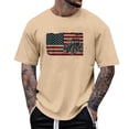 thumbnail image 1 of Holiday Shirt for Men Patriotic Farm Tractor Short Sleeve Tnak Top for Men,Khaki,L, 1 of 4