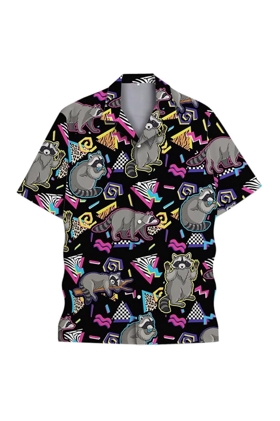 Holiday Shirt for Men Prin Long Sleeve Button Down Stylish Comfort Mens Athletic Tops,Black,5XL