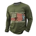 thumbnail image 1 of Holiday Shirt for Men Sporty Color Long Sleeve Comfort Crew Neck Rugby Shirt for Men,Army Green,L, 1 of 5