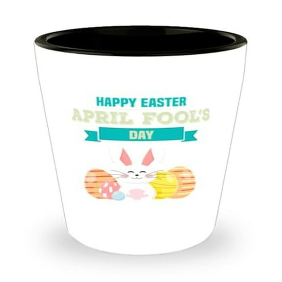 Holiday Shot Glass, Happy Easter April Fools Day, Christian Gift, Mini Glassware, 1.5oz Cup